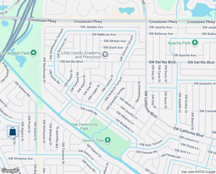 map of restaurants, bars, coffee shops, grocery stores, and more near 1886 Southwest Hickock Terrace in Port St. Lucie