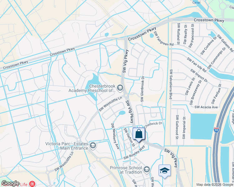map of restaurants, bars, coffee shops, grocery stores, and more near 11170 Southwest Hadley Street in Port St. Lucie
