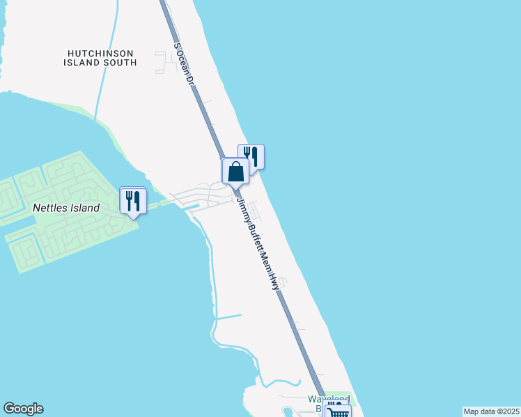 map of restaurants, bars, coffee shops, grocery stores, and more near 9900 South Ocean Drive in Jensen Beach