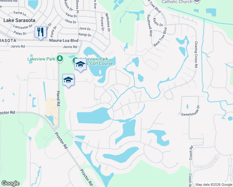 map of restaurants, bars, coffee shops, grocery stores, and more near 4638 Willow Wood Circle in Sarasota