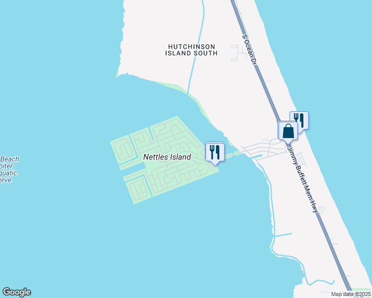 map of restaurants, bars, coffee shops, grocery stores, and more near 785 Nettles Boulevard in Jensen Beach