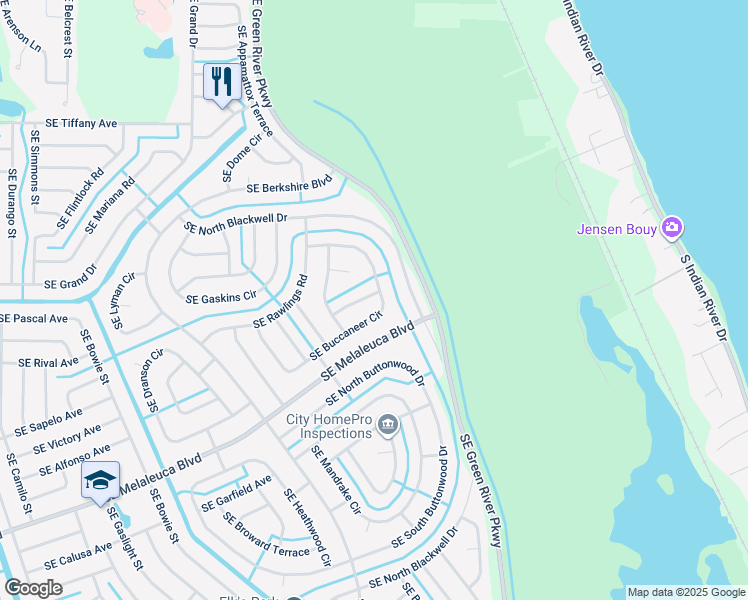 map of restaurants, bars, coffee shops, grocery stores, and more near 2891 SE Buccaneer Cir in Port St Lucie