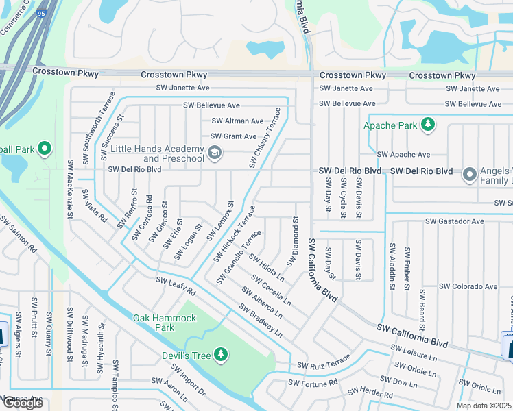 map of restaurants, bars, coffee shops, grocery stores, and more near 1829 Southwest Hickock Terrace in Port St. Lucie