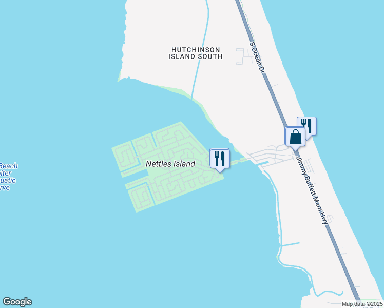 map of restaurants, bars, coffee shops, grocery stores, and more near 785 Nettles Boulevard in Jensen Beach