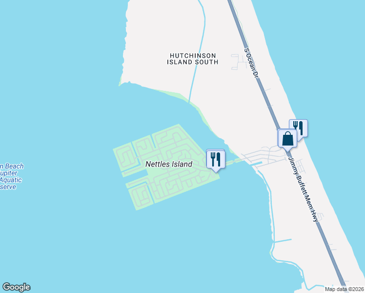 map of restaurants, bars, coffee shops, grocery stores, and more near 785 Nettles Boulevard in Jensen Beach