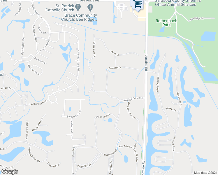 map of restaurants, bars, coffee shops, grocery stores, and more near 4611 Samoset Drive in Sarasota