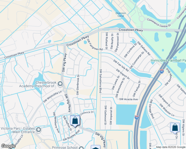 map of restaurants, bars, coffee shops, grocery stores, and more near 9806 Southwest Eastbrook Circle in Port St. Lucie