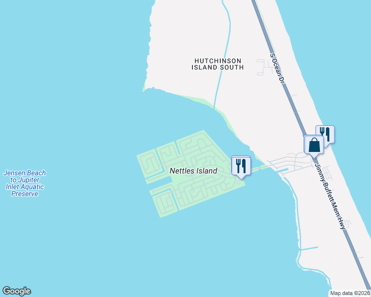 map of restaurants, bars, coffee shops, grocery stores, and more near 359 Nettles Boulevard in Jensen Beach