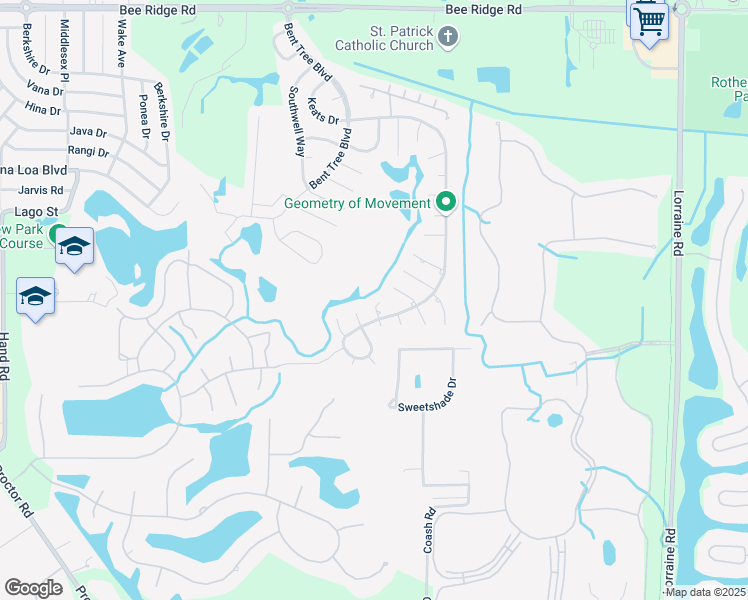 map of restaurants, bars, coffee shops, grocery stores, and more near 4723 Thomas Hoby Place in Sarasota