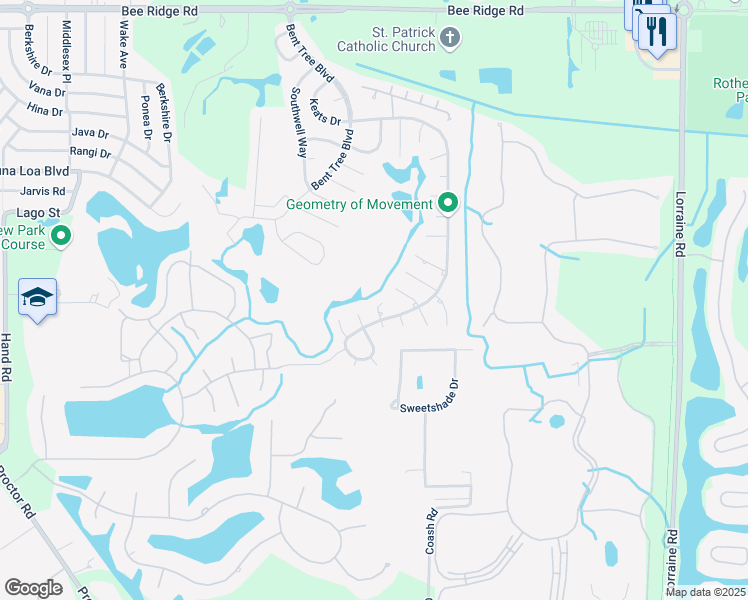 map of restaurants, bars, coffee shops, grocery stores, and more near 4723 Thomas Hoby Place in Sarasota