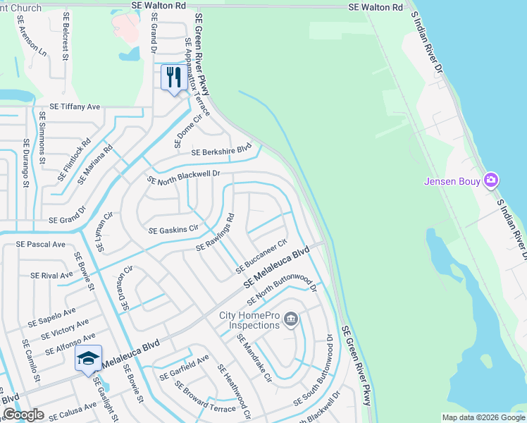 map of restaurants, bars, coffee shops, grocery stores, and more near 2899 Gantry Court in Port St. Lucie