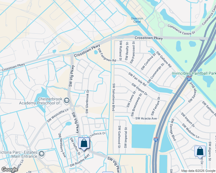 map of restaurants, bars, coffee shops, grocery stores, and more near 9806 Southwest Eastbrook Circle in Port St. Lucie