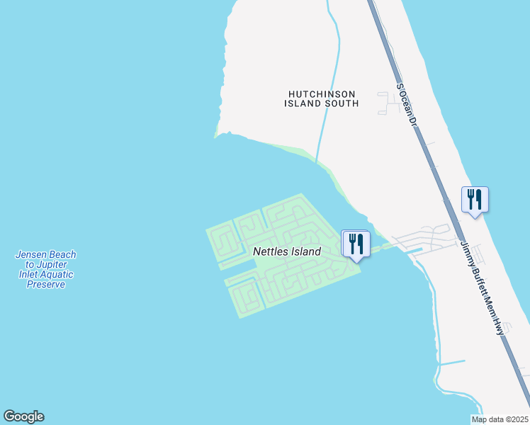 map of restaurants, bars, coffee shops, grocery stores, and more near 359 Nettles Boulevard in Jensen Beach