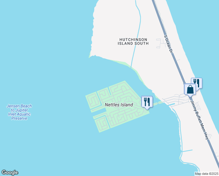 map of restaurants, bars, coffee shops, grocery stores, and more near 359 Nettles Boulevard in Jensen Beach