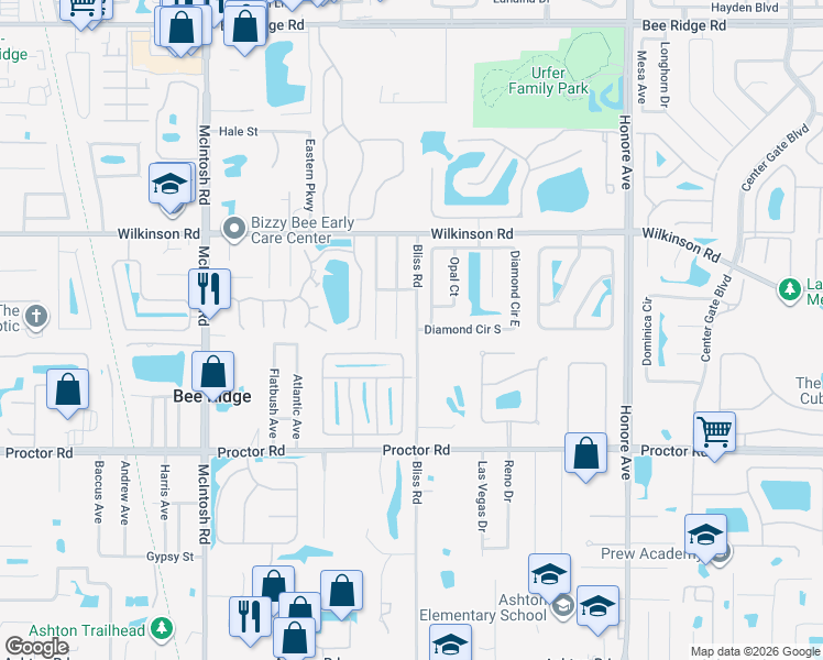 map of restaurants, bars, coffee shops, grocery stores, and more near 4584 Bliss Road in Sarasota
