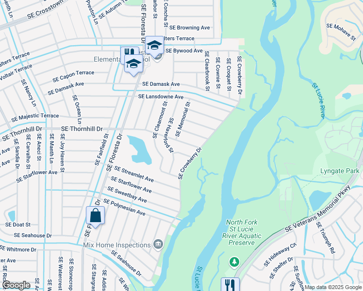 map of restaurants, bars, coffee shops, grocery stores, and more near 917 Southeast Montrose Avenue in Port St. Lucie