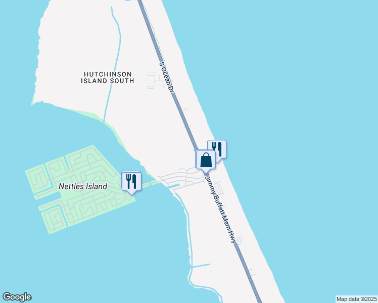 map of restaurants, bars, coffee shops, grocery stores, and more near 9751 South Ocean Drive in Jensen Beach