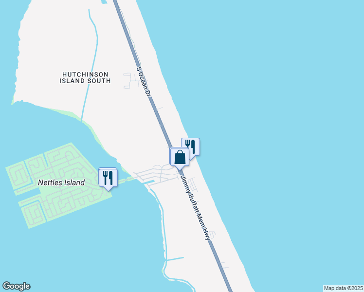 map of restaurants, bars, coffee shops, grocery stores, and more near 9750 South Ocean Drive in Jensen Beach