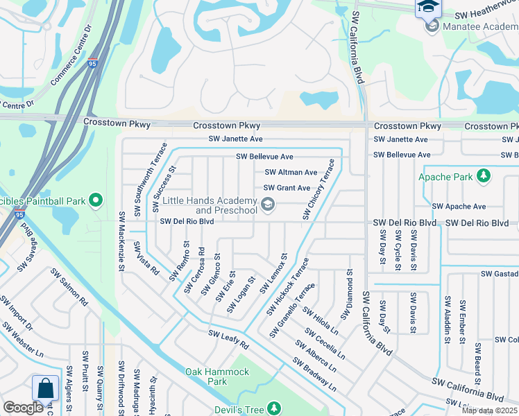 map of restaurants, bars, coffee shops, grocery stores, and more near 1785 Southwest Congo Street in Port St. Lucie