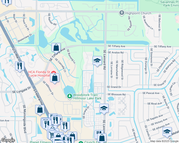 map of restaurants, bars, coffee shops, grocery stores, and more near 1983 Southeast Oldsmar Road in Port St. Lucie