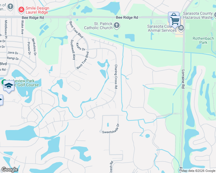 map of restaurants, bars, coffee shops, grocery stores, and more near 4620 Masefield Place in Sarasota
