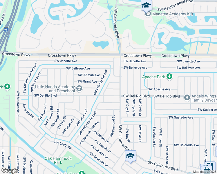 map of restaurants, bars, coffee shops, grocery stores, and more near 1727 Southwest Bonfire Terrace in Port St. Lucie