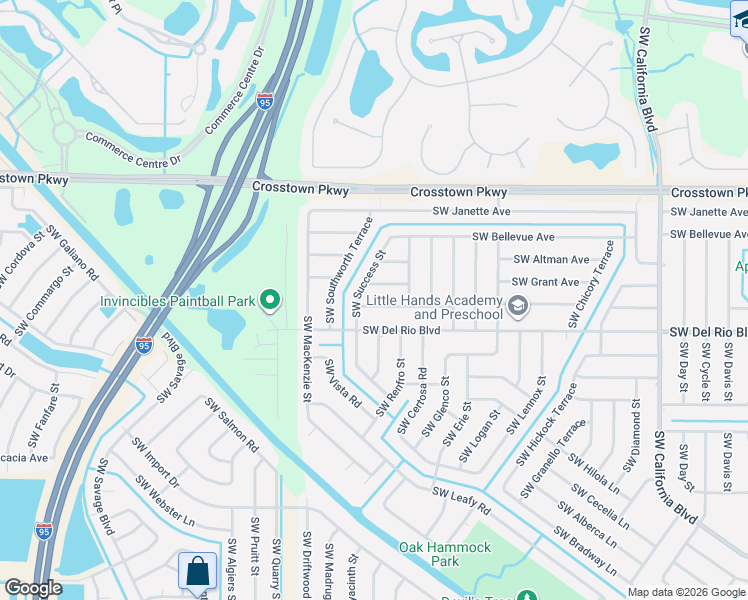 map of restaurants, bars, coffee shops, grocery stores, and more near 2085 Southwest Kimberly Avenue in Port St. Lucie