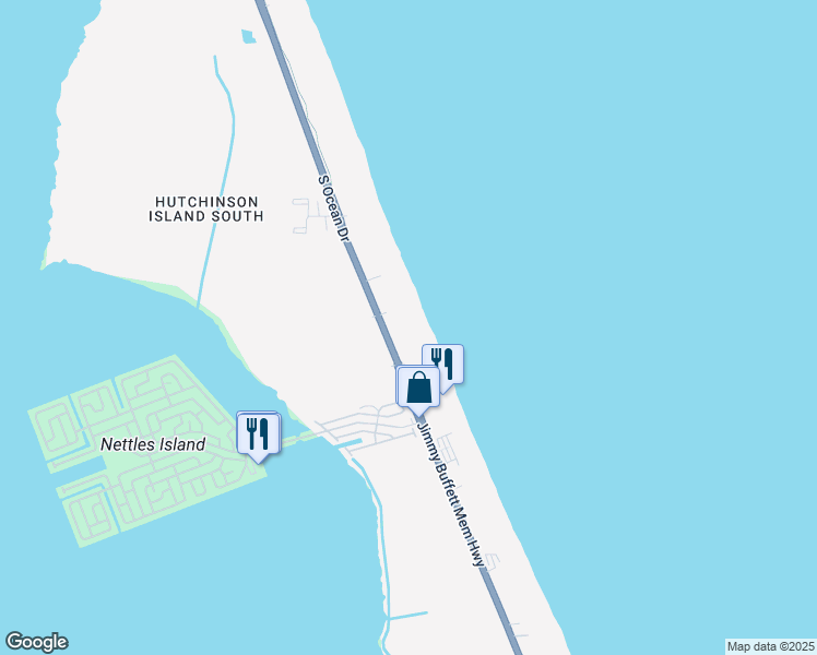 map of restaurants, bars, coffee shops, grocery stores, and more near 9600 South Ocean Drive in Jensen Beach