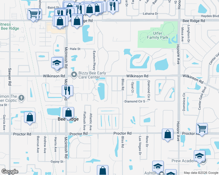 map of restaurants, bars, coffee shops, grocery stores, and more near 4518 Pike Avenue in Sarasota
