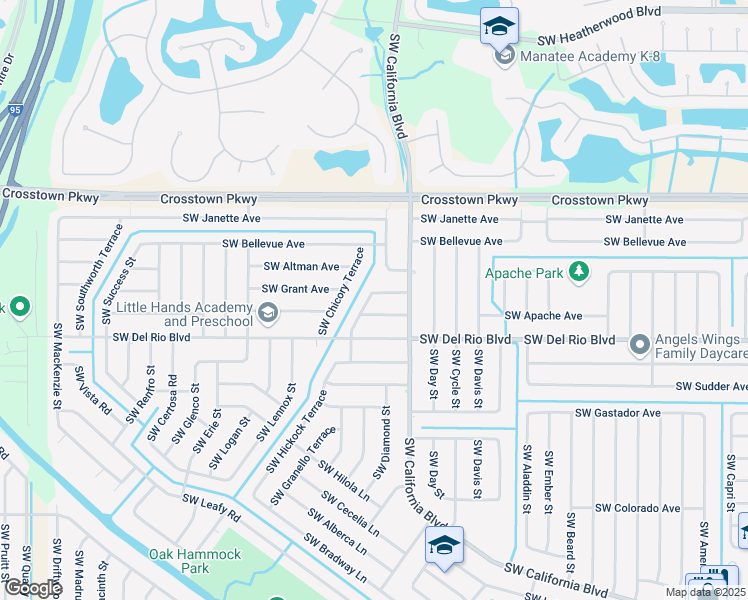 map of restaurants, bars, coffee shops, grocery stores, and more near 1727 Southwest Bonfire Terrace in Port St. Lucie