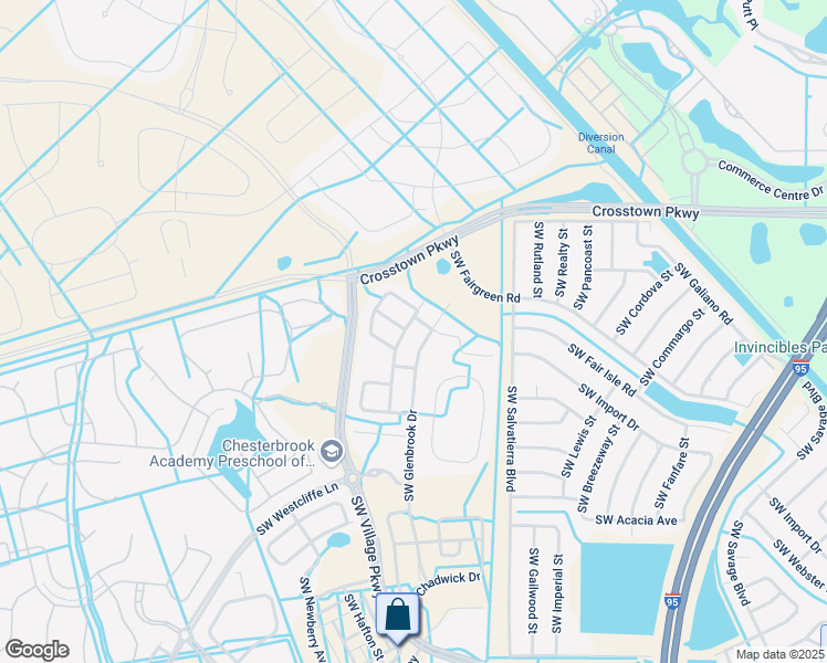map of restaurants, bars, coffee shops, grocery stores, and more near 9671 Southwest Glenbrook Drive in Port St. Lucie