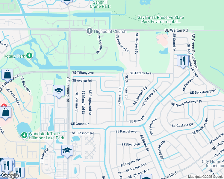 map of restaurants, bars, coffee shops, grocery stores, and more near 2369 Southeast Calcutta Circle in Port St. Lucie