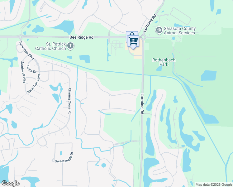 map of restaurants, bars, coffee shops, grocery stores, and more near 4488 Legacy Court in Sarasota