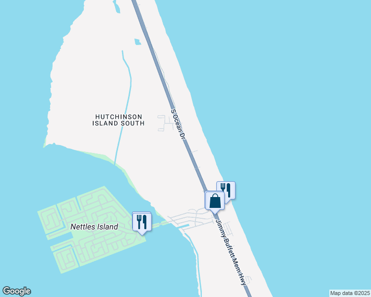 map of restaurants, bars, coffee shops, grocery stores, and more near 9490 South Ocean Drive in Jensen Beach