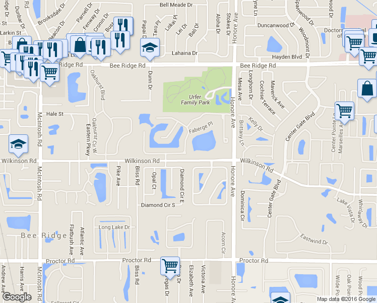 map of restaurants, bars, coffee shops, grocery stores, and more near 4295 Reflections Parkway in Sarasota