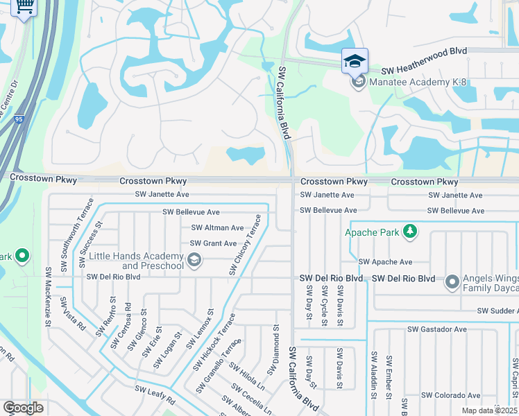 map of restaurants, bars, coffee shops, grocery stores, and more near 1729 Southwest Bellevue Avenue in Port St. Lucie