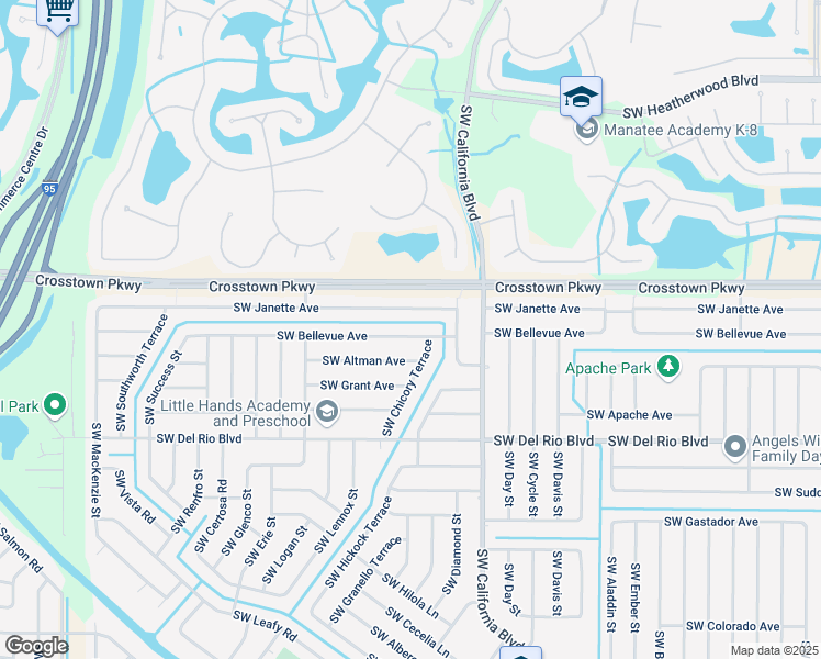 map of restaurants, bars, coffee shops, grocery stores, and more near 1801 Southwest Bellevue Avenue in Port St. Lucie