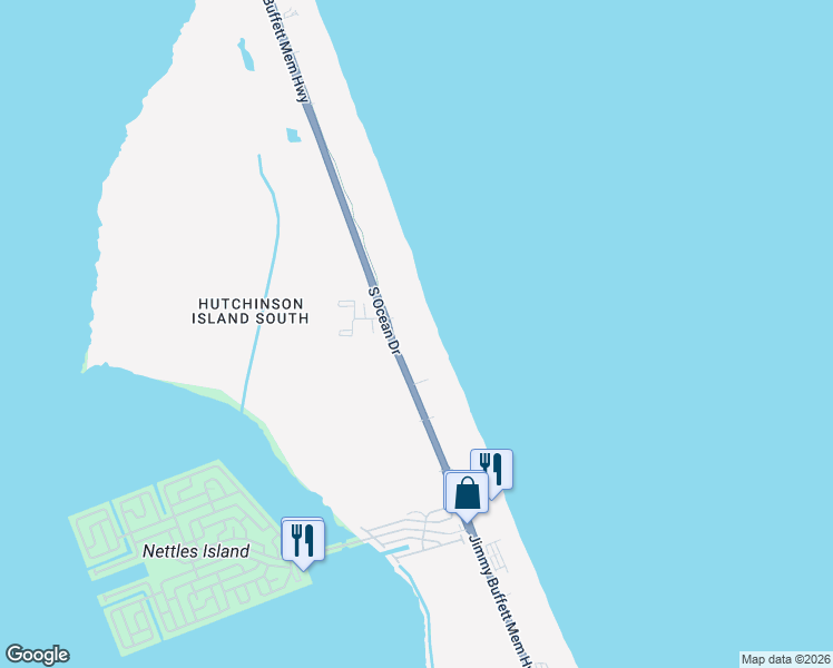 map of restaurants, bars, coffee shops, grocery stores, and more near 9400 South Ocean Drive in Jensen Beach