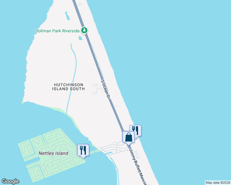 map of restaurants, bars, coffee shops, grocery stores, and more near 9490 South Ocean Drive in Jensen Beach