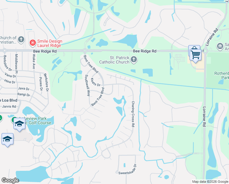 map of restaurants, bars, coffee shops, grocery stores, and more near 4242 Dryden Circle in Sarasota