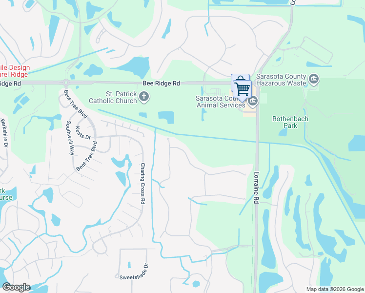 map of restaurants, bars, coffee shops, grocery stores, and more near 4636 Legacy Ct in Sarasota