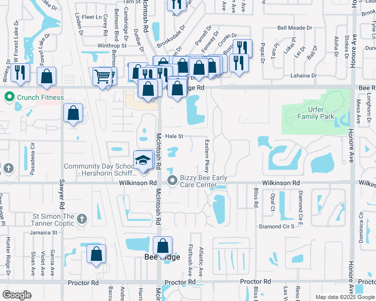 map of restaurants, bars, coffee shops, grocery stores, and more near 4206 Shady Oaks Court in Sarasota