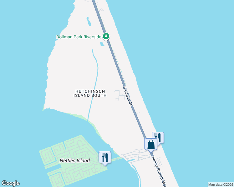 map of restaurants, bars, coffee shops, grocery stores, and more near 9417 South Ocean Drive in Jensen Beach