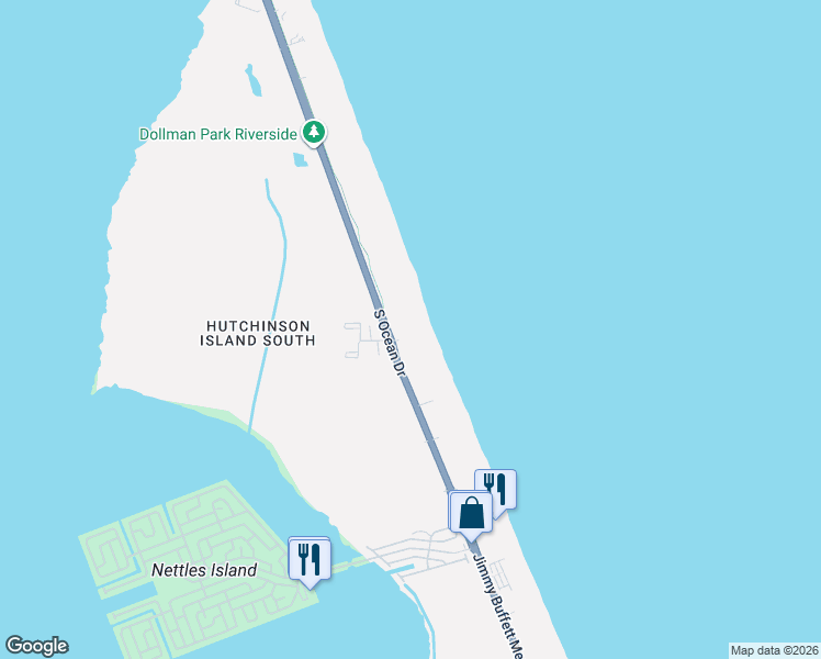 map of restaurants, bars, coffee shops, grocery stores, and more near 9439 South Ocean Drive in Jensen Beach