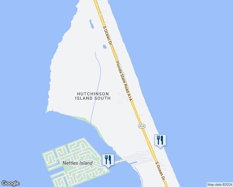 map of restaurants, bars, coffee shops, grocery stores, and more near 9415 South Ocean Drive in Jensen Beach