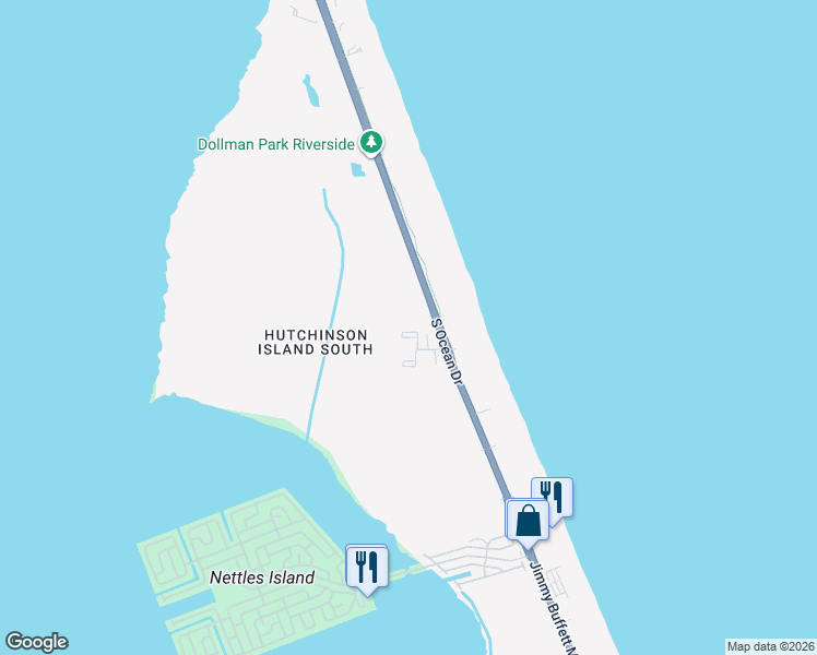 map of restaurants, bars, coffee shops, grocery stores, and more near 9417 South Ocean Drive in Jensen Beach
