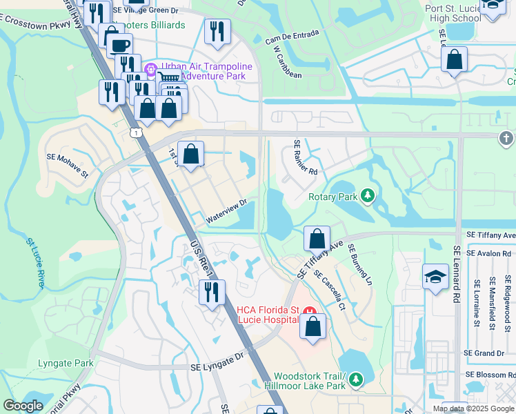map of restaurants, bars, coffee shops, grocery stores, and more near 1456 Southeast Marisol Lane in Port St. Lucie
