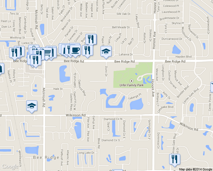 map of restaurants, bars, coffee shops, grocery stores, and more near 4848 Dunn Drive in Sarasota