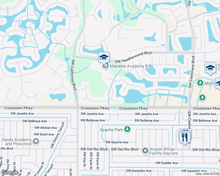 map of restaurants, bars, coffee shops, grocery stores, and more near 869 Southwest Grand Reserve Boulevard in Port St. Lucie