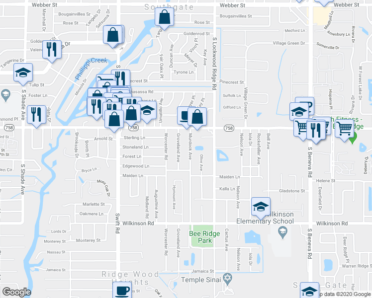 map of restaurants, bars, coffee shops, grocery stores, and more near 4027 Groveland Avenue in Sarasota